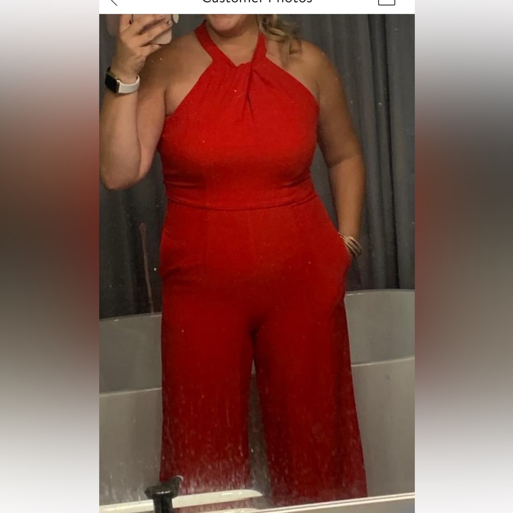 Julia Jordan Twist-Front Halter Jumpsuit (Size 4)